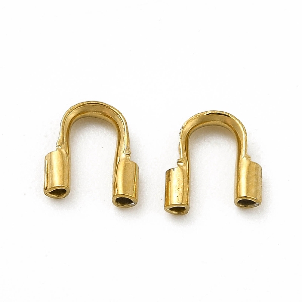 

PandaHall 304 Stainless Steel Wire Guardian and Protectors, Golden, 5x4.5x1.2mm, Hole: 0.7mm 304 Stainless Steel