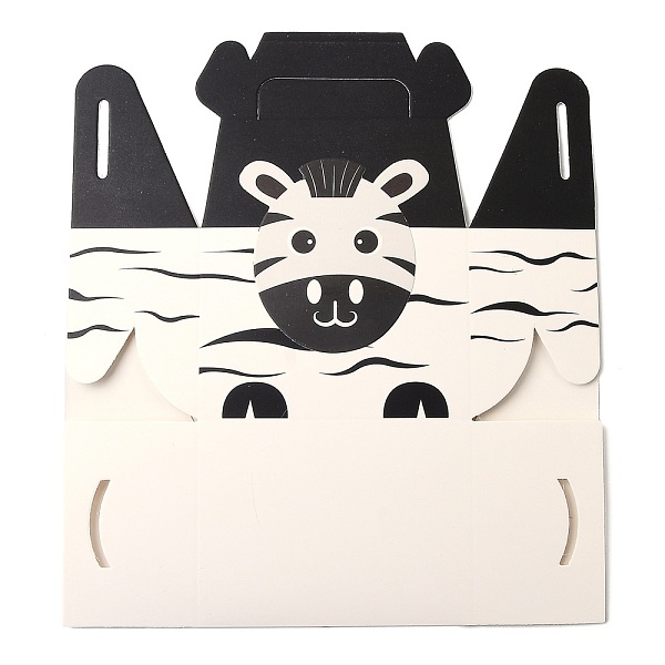 

PandaHall Paper Cupcakes Boxes, Portable Gift Boxes, for Wedding Candy Boxes, Square with Animal Pattern, Zebra Pattern, 8.5x11.5x15cm Paper..., Black