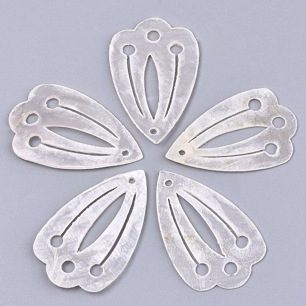 

PandaHall Natural Capiz Shell Pendants, Petal, Linen, 35x22x1mm, Hole: 1.6mm Capiz Shell Others Brown