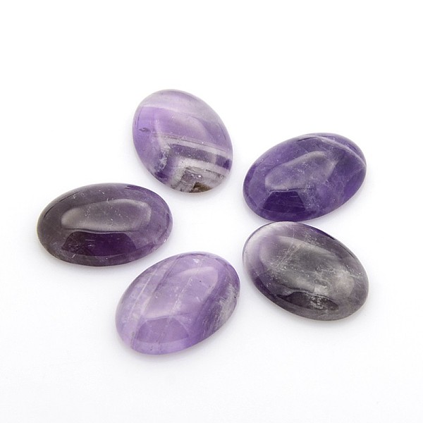 

PandaHall Natural Amethyst Cabochons, Oval, 25x18x5~7mm Amethyst Oval
