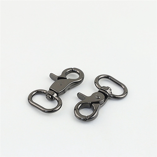 

PandaHall Alloy Swivel Clasps, Lobster Claw Clasp, Gunmetal, 4.6cm, Hole: 20mm Alloy