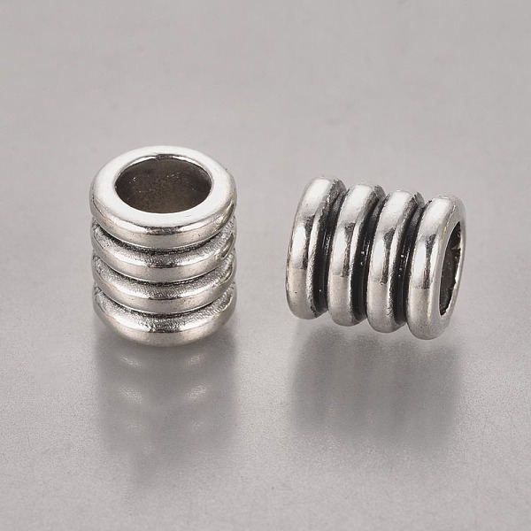 

PandaHall Tibetan Style Alloy Beads, Grooved Beads, Column, Antique Silver, Lead Free & Cadmium Free, 9.5x9mm, Hole: 6mm Alloy Tube