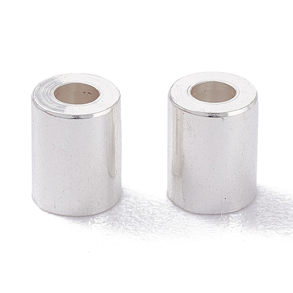 

PandaHall Brass Cord Ends, End Caps, Long-Lasting Plated, Column, Silver, 5x4mm, Hole: 1.8mm, Inner Diameter: 3mm Brass