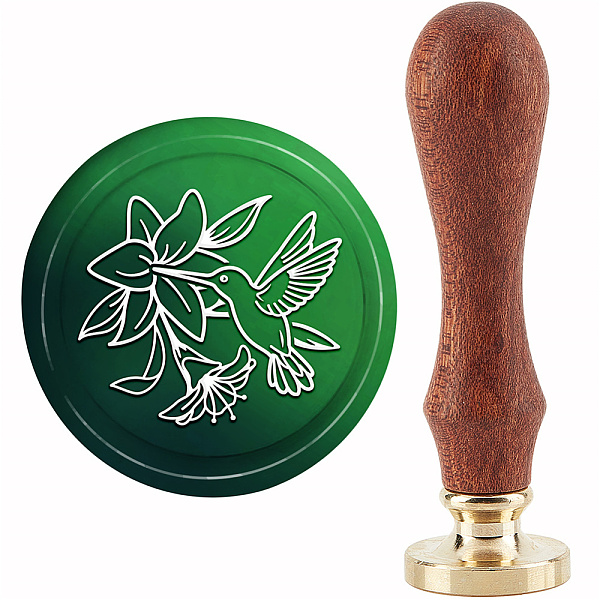 

PandaHall CRASPIRE Hummingbird Wax Seal Stamp Lily Sealing Wax Stamps 30mm Retro Vintage Removable Brass Stamp Head with Wood Handle for...