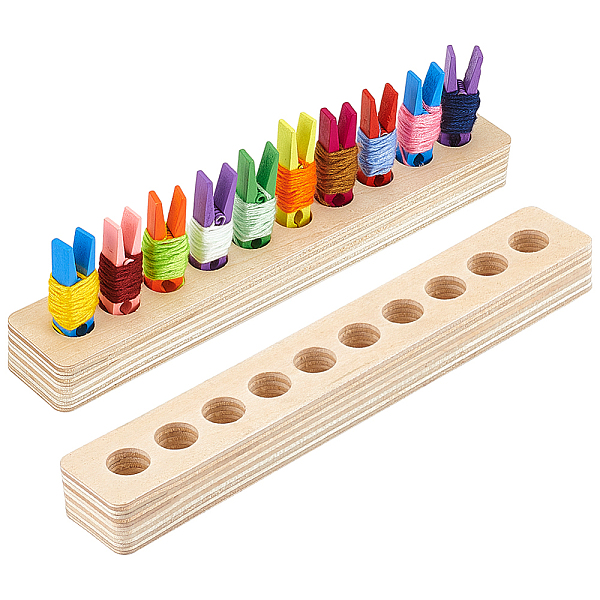 

PandaHall Wood Clip Floss Holder, Rectangle, Blanched Almond, 19x2.95x1.8cm Wood Rectangle