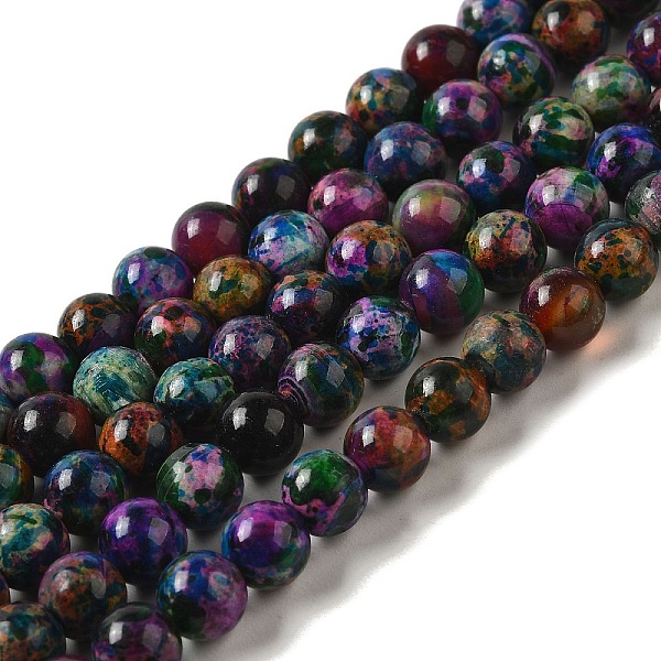 

PandaHall Natural Agate Beads Strands, Dyed & Heated, Round, Mixed Color, 8mm, Hole: 1.2mm, about 48pcs/strand, 14.57''(37cm) Natural Agate..., Multicolor