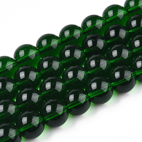 

PandaHall Transparent Glass Beads Strands, Round, Dark Green, 9.5~10mm, Hole: 1.5mm, about 40~42pcs/strand, 14.76~15.12 inch(37.5~38.4cm)...