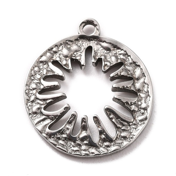 

PandaHall 304 Stainless Steel Pendants, Flat Round with Hollow Flower, Stainless Steel Color, 16x14x2.5mm, Hole: 1.2mm 304 Stainless Steel...
