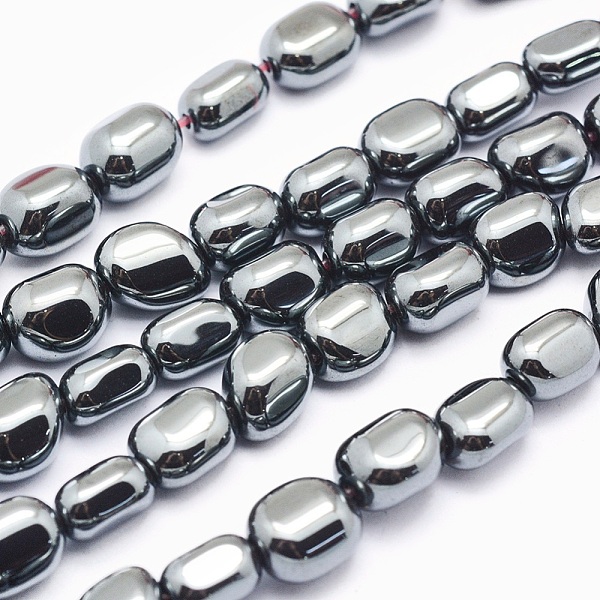 

PandaHall Non-magnetic Synthetic Hematite Beads Strands, Nuggets, Original Color, 9x5~7mm, Hole: 1mm, about 45pcs/strand, 15.7 inch(40cm)...