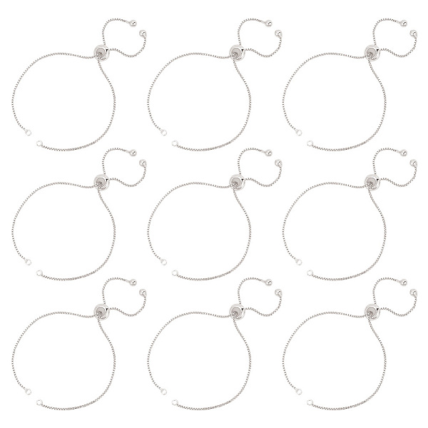 

PandaHall HOBBIESAY 12Pcs Rack Plating Brass Chain Link Bracelet Making, Long-Lasting Plated, Slider Bracelets Making, Real Platinum Plated...