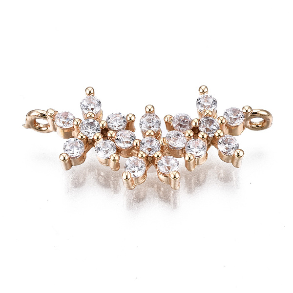 

PandaHall Brass Micro Pave Clear Cubic Zirconia Links Connectors, Long-Lasting Plated, Cadmium Free & Lead Free, Flower, Light Gold...