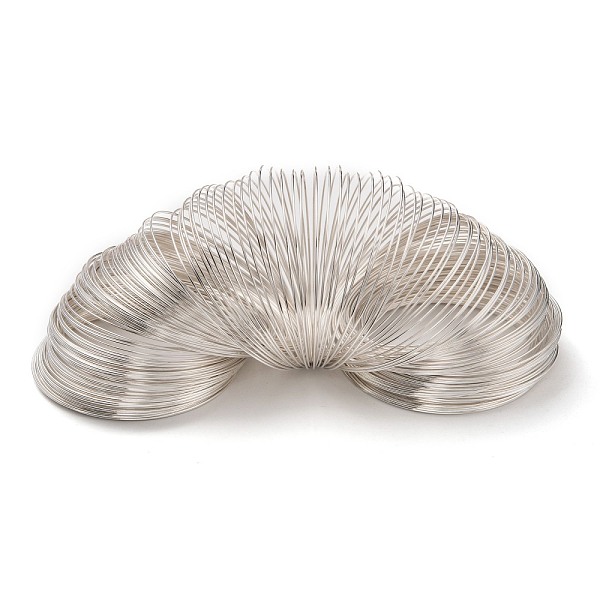 

PandaHall Steel Memory Wire, Bracelets Making, Silver, 22 Gauge, 0.6mm, 2500 circles/1000g Steel Round
