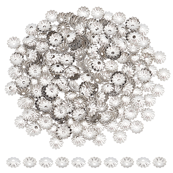 

PandaHall UNICRAFTALE 300Pcs Flower Bead Caps 304 Stainless Steel Bead Caps 6mm Diameter Bead Cone Metal Flower End Caps for DIY Jewelry...