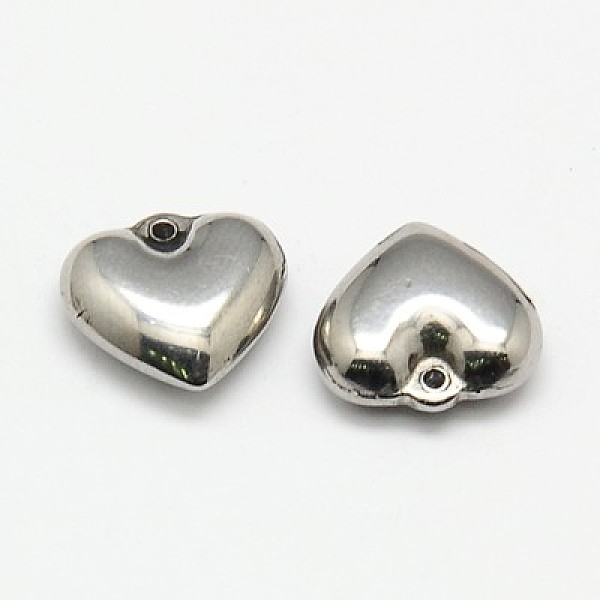

PandaHall 304 Stainless Steel Charms, Puffed Heart, Stainless Steel Color, 11x12x5mm, Hole: 1mm 304 Stainless Steel Heart