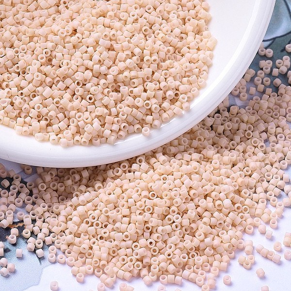 

PandaHall MIYUKI Delica Beads, Cylinder, Japanese Seed Beads, 11/0, (DB0354) Matte Opaque Blush, 1.3x1.6mm, Hole: 0.8mm, about 10000pcs/bag..., Pink