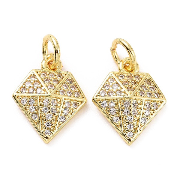 Brass Micro Pave Cubic Zirconia Charms