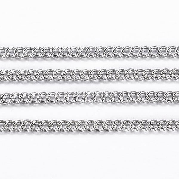 

PandaHall 304 Stainless Steel Twisted Chains, Curb Chains, Soldered, with Spool, Stainless Steel Color, 1.2x1.1x0.3mm, about 32.8 Feet...