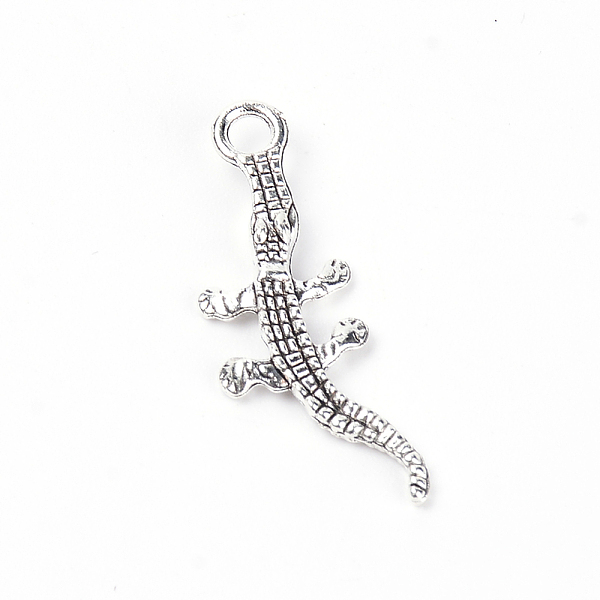 

PandaHall Zinc Alloy Pendants, Gecko, Antique Silver, 27.5x9.5x3mm, Hole: 2.5mm Alloy Other Animal