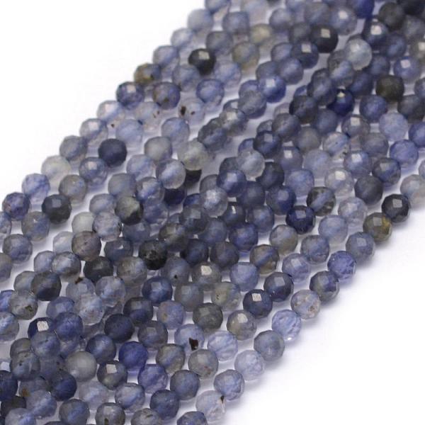 

PandaHall Natural Cordierite/Iolite/Dichroite Beads Strands, Faceted, Round, 2mm, Hole: 0.5mm, about 162pcs/strand, 15.35 inch(39cm) Iolite...