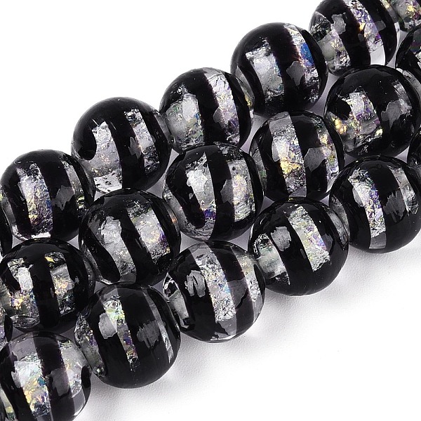 Perles à la main en verre de feuille brins