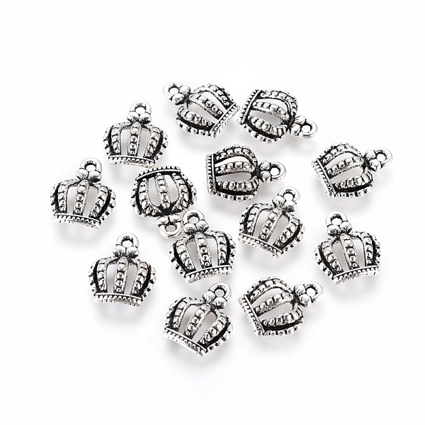 

PandaHall Tibetan Style Alloy Crown Charms, Lead Free, Cadmium Free and Nickel Free, Antique Silver, 14x12x1mm, Hole: 1.5mm Alloy Crown