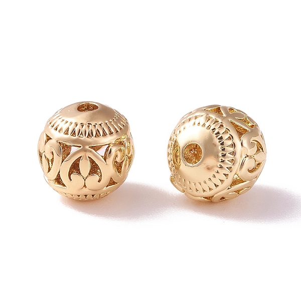 

PandaHall Brass Hollow Round Beads, Golden, 7.5mm, Hole: 1.4mm Brass Round