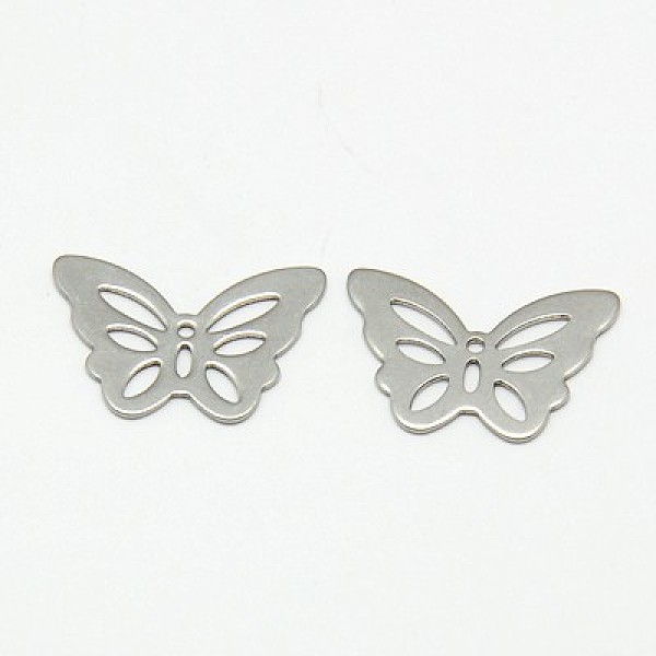

PandaHall 304 Stainless Steel Pendants, Butterfly, Stainless Steel Color, 13.5x20x1.1mm, Hole: 1.2mm 304 Stainless Steel Butterfly