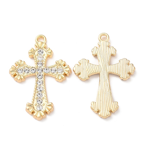 

PandaHall Alloy Pendants, with Rhinestone, Golden, Cadmium Free & Nickel Free & Lead Free, Corss Charms, Crystal, 30x20.5x2mm, Hole: 1.6mm..., Clear