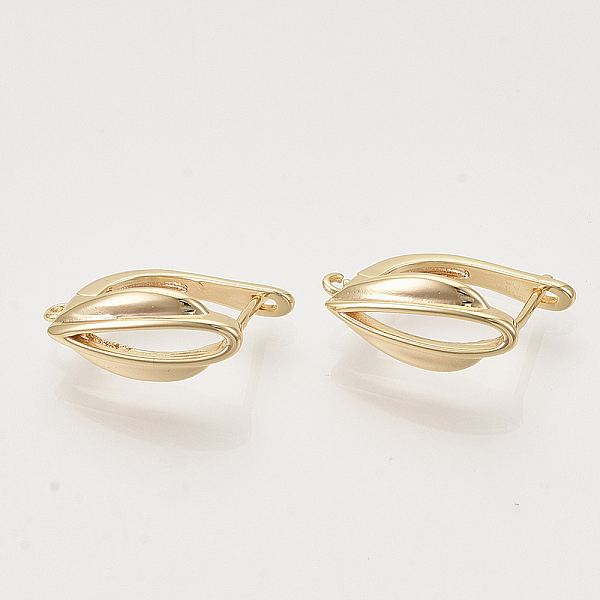 

PandaHall Brass Hoop Earring Findings with Latch Back Closure, Nickel Free, with Horizontal Loop, Real 18K Gold Plated, Teardrop...