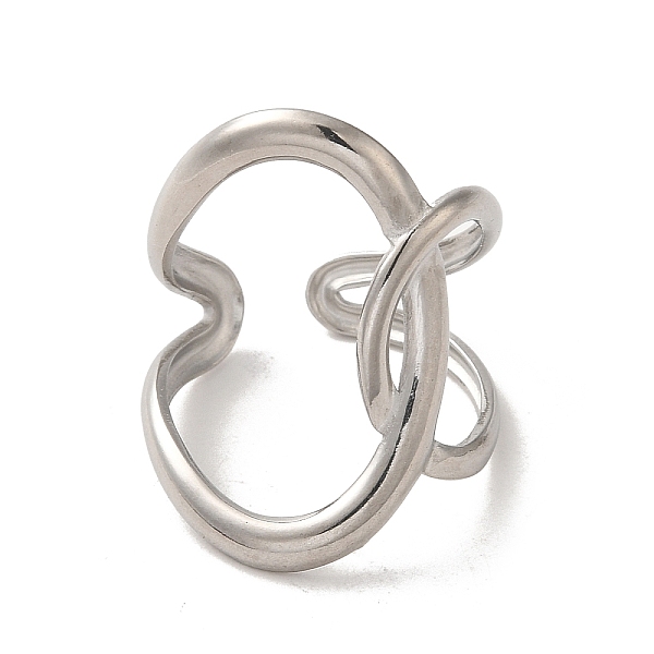 

PandaHall 304 Stainless Steel Open Cuff Ring, Stainless Steel Color, US Size 7 1/2(17.7mm) 304 Stainless Steel