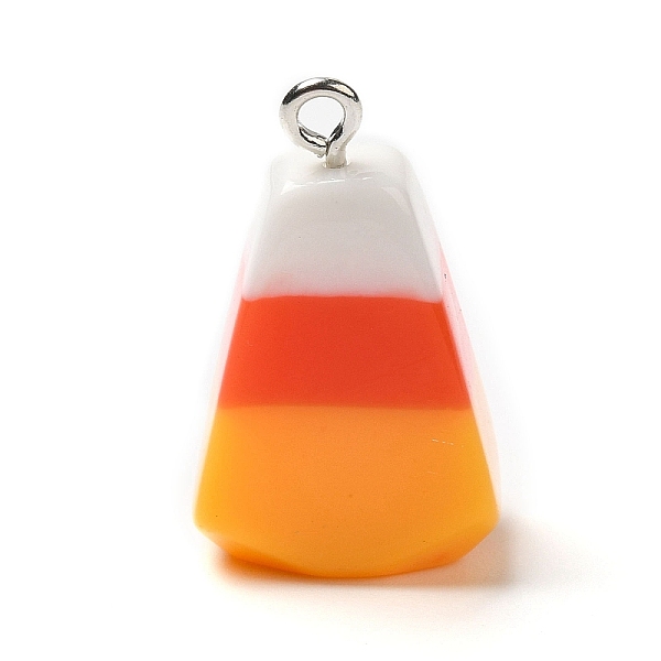 

PandaHall Halloween Opaque Resin Pendants, Candy Corn Charms with Platinum Plated Iron Loops, Colorful, 25x15x10.5mm, Hole: 1.6mm Iron+Resin...