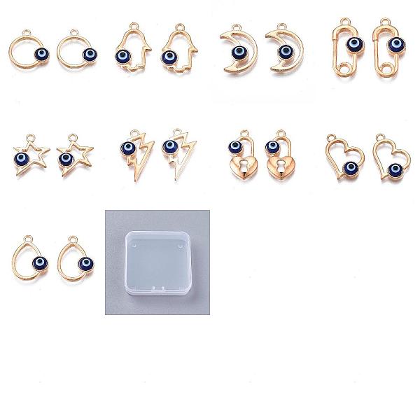 

PandaHall 36Pcs 9 Style Alloy Enamel Pendants, Light Gold, Cadmium Free & Lead Free, Mixed Shapes Evil Eye, Blue, 18~23x11.5~17x4~4.5mm...