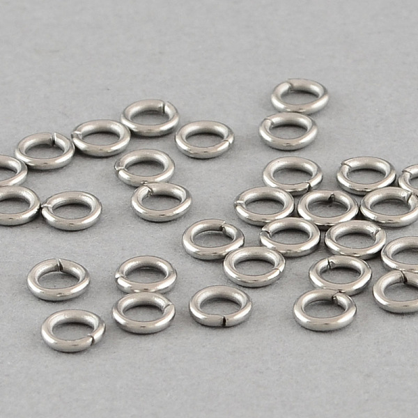 

PandaHall 304 Stainless Steel Open Jump Rings, Stainless Steel Color, 21 Gauge, 5x0.7mm, Inner Diameter: 3.6mm 304 Stainless Steel