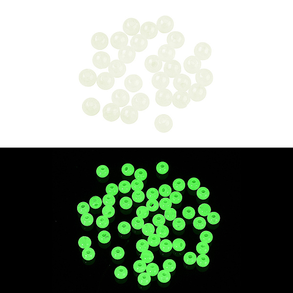 

PandaHall Opaque Luminous Acrylic Beads, Glow in the Dark Beads, Round, Honeydew, 4mm, Hole: 1mm, about 16666pcs/500g Acrylic Round Green