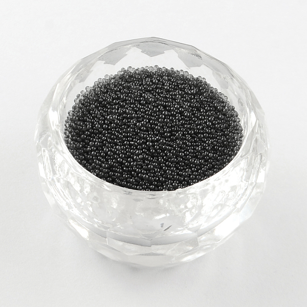 

PandaHall Translucence DIY 3D Nail Art Decoration Mini Glass Beads, Tiny Caviar Nail Beads, Dark Gray, 0.6~0.8mm Glass Gray