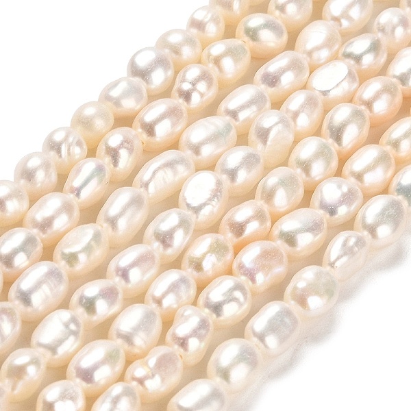 

PandaHall Natural Cultured Freshwater Pearl Beads Strands, Two Sides Polished, Grade 4A+, Linen, 4.5~6.5x4~5mm, Hole: 0.6mm, about..., Brown