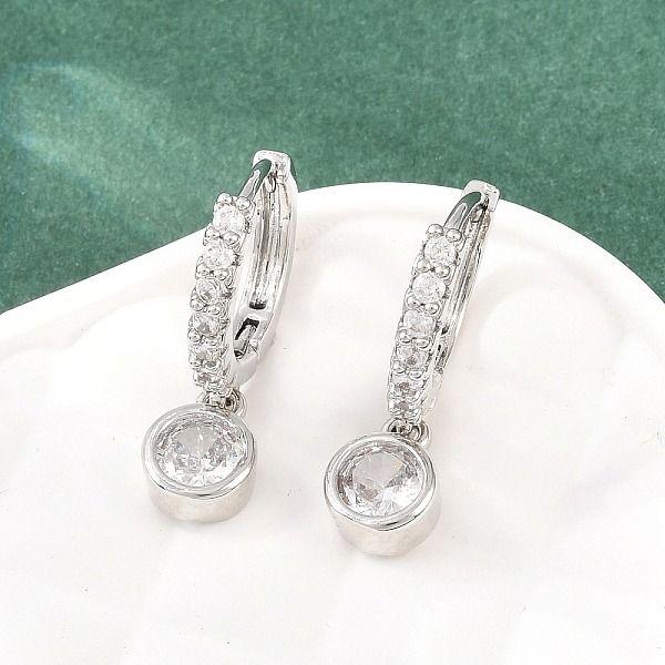 真鍮製マイクロパヴェキュービックジルコニアフープピアス