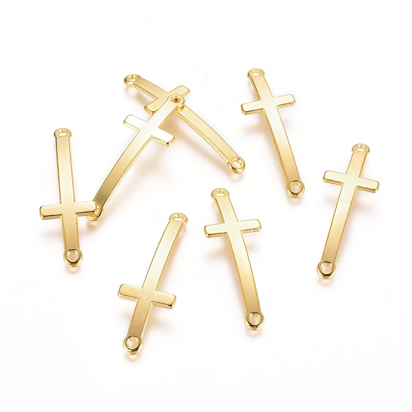 

PandaHall Alloy Links connectors, Cadmium Free & Lead Free, Sideways Cross, Golden, 43x14x2mm, Hole: 2mm Alloy Cross