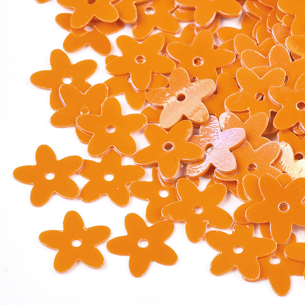 

PandaHall Ornament Accessories, PVC Plastic Paillette/Sequins Beads, Flower, Dark Orange, 9.5~10x10x0.4mm, Hole: 1.2mm, about 30000pcs/500g...