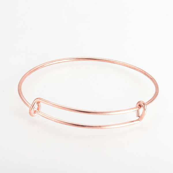 

PandaHall Adjustable Brass Expandable Bangle Making, Cadmium Free & Nickel Free & Lead Free, Rose Gold, 2-3/4 inch(70mm) Brass
