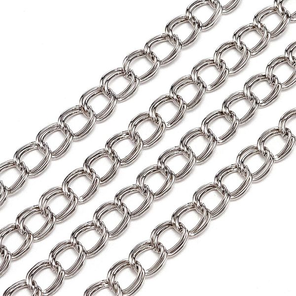 

PandaHall Nickel Free Iron Double Link Chains, Unwelded, Platinum Color, with Spool, link: 5mm wide, 6mm long, 0.7mm thick, about 328.08...