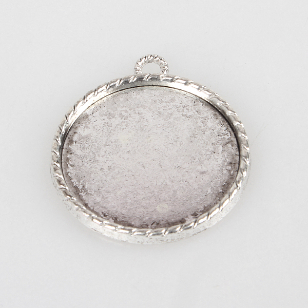 

PandaHall Vintage Tibetan Style Alloy Pendant Cabochon Settings, Cadmium Free & Lead Free, Plain Edge Bezel Cups, Antique Silver, Flat Round...
