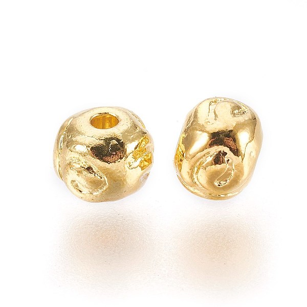 

PandaHall Tibetan Style Alloy Beads, Round, Lead Free & Cadmium Free, Golden, 5.5x4.5mm, Hole: 1mm Alloy Round