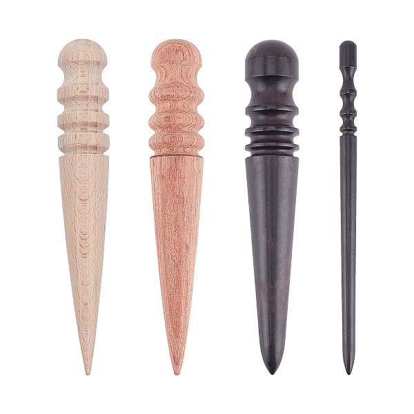 4 Pcs 4 Styles Natural Leather Craft Slicker