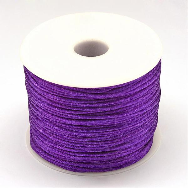 

PandaHall Nylon Thread, Rattail Satin Cord, Dark Violet, 1.5mm, about 100yards/roll(300 feet/roll) Nylon Purple
