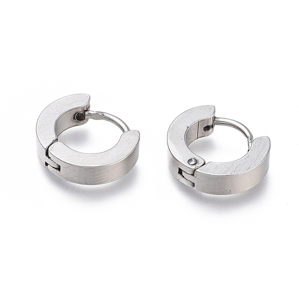 

PandaHall 304 Stainless Steel Huggie Hoop Earrings, Hypoallergenic Earrings, Thick Hoop Earrings, Ring Shape, Stainless Steel Color...