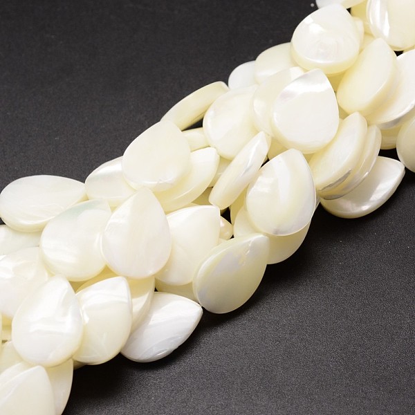 

PandaHall Natural Trochid Shell/Trochus Shell Beads Strands, teardrop, Creamy White, 17~18x13x4mm, Hole: 1mm, about 23pcs/strand, 15.75 inch...