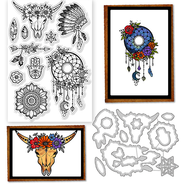 

PandaHall Globleland 1Pc Western Theme Carbon Steel Cutting Dies Stencils, for DIY Scrapbooking, Photo Album, Decorative Embossing Paper...