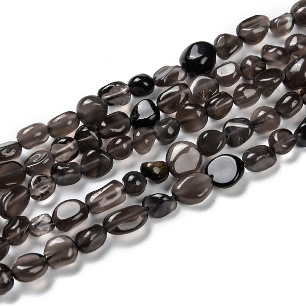 

PandaHall Natural Golden Sheen Obsidian Beads Strands, Nuggets, Tumbled Stone, 5~8.5x5.5~7x3.5~4mm, Hole: 0.7mm, about 64pcs/strand, 16.34''...