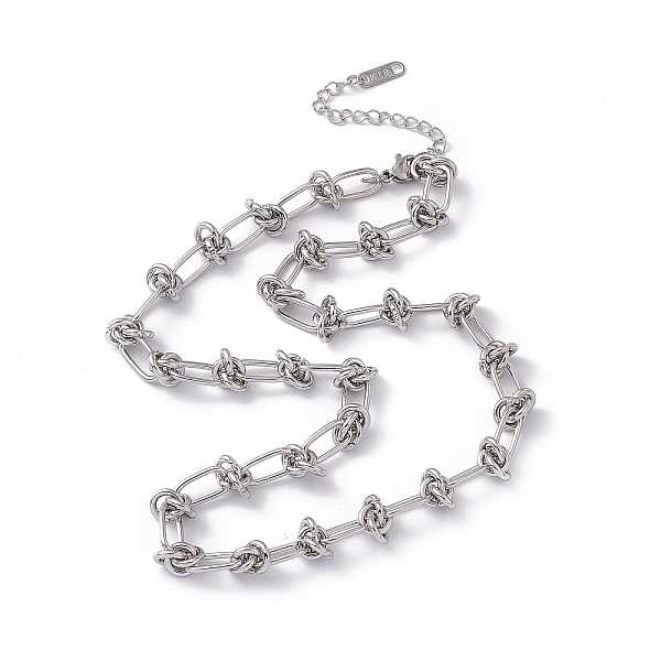 

PandaHall 304 Stainless Steel Kont Link Chain Necklace for Men Women, Stainless Steel Color, 15.94 inch(40.5cm) 304 Stainless Steel